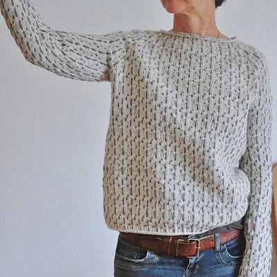 Victoria | Eleganter grauer Pullover mit Bootsausschnitt