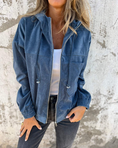 Brisa | Cordjacke mit Kapuze und Reißverschluss