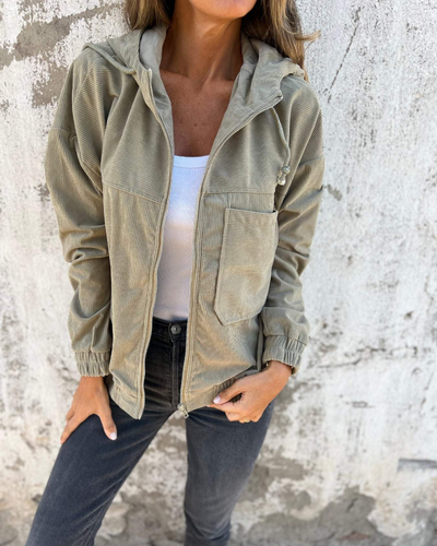 Brisa | Cordjacke mit Kapuze und Reißverschluss
