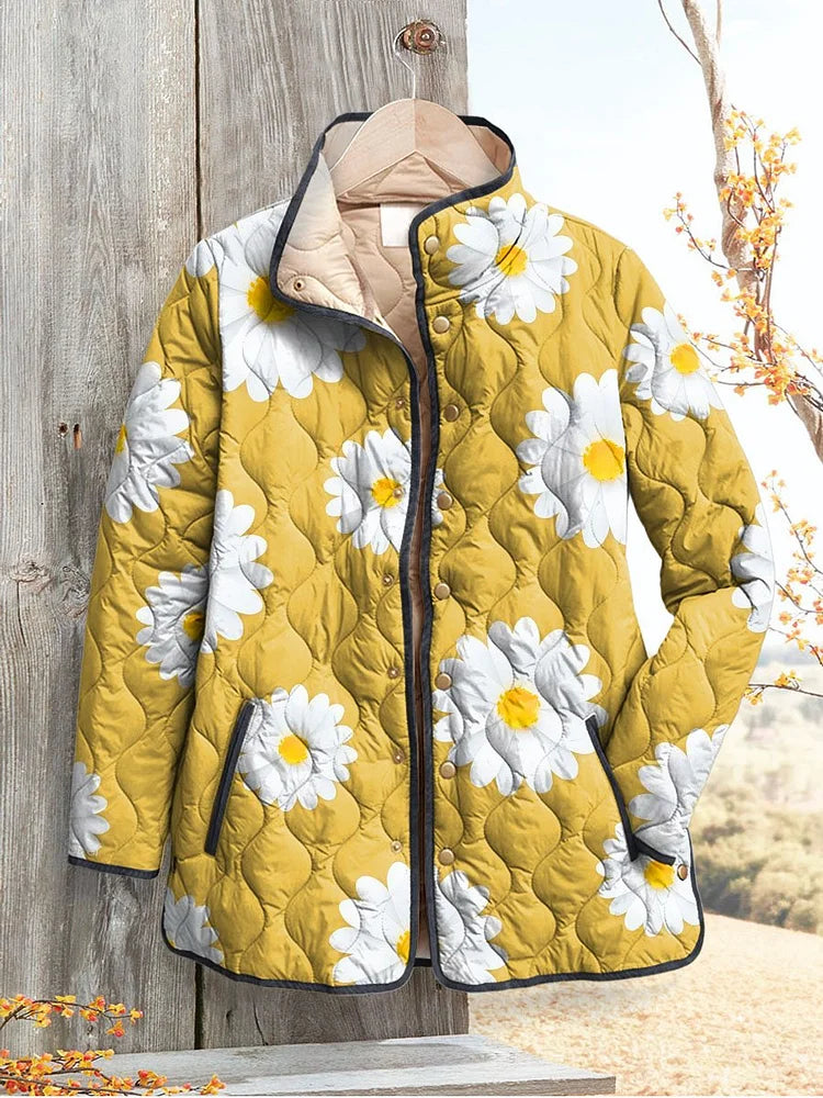 Charmantes Gänseblümchen-Muster Damenjacke