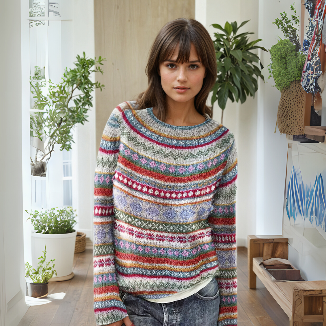 Manonin | Lässiger & Bequemer Gestreifter Pullover