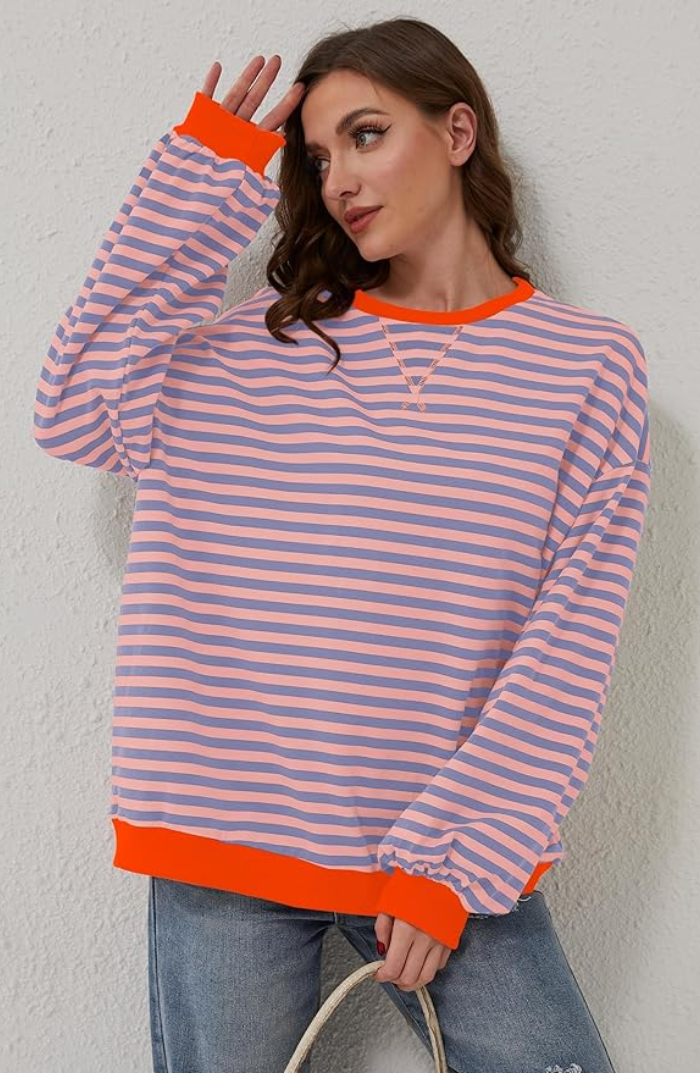 Mana | Gestreifter Oversized Pullover