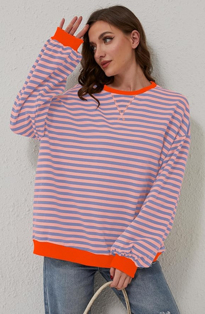 Mana | Gestreifter Oversized Pullover
