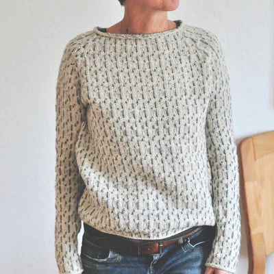 Victoria | Eleganter grauer Pullover mit Bootsausschnitt