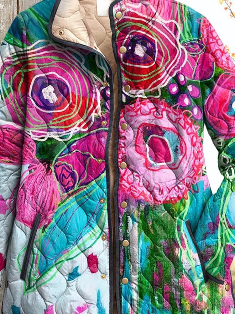 Blumenmuster Damen Elegante Jacke