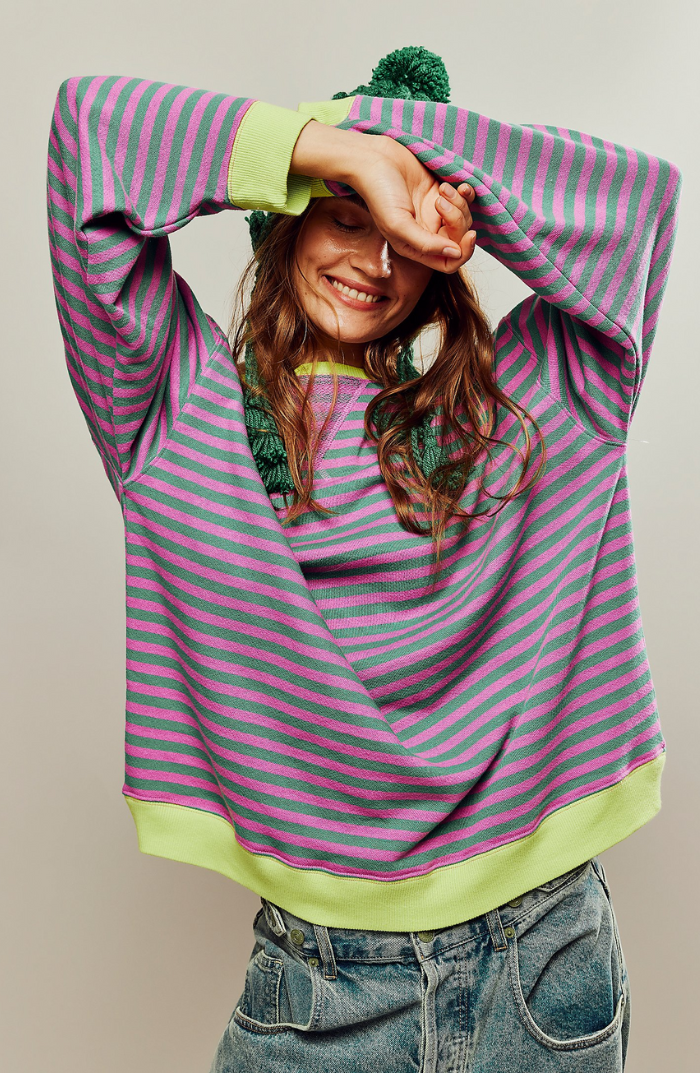 Mana | Gestreifter Oversized Pullover