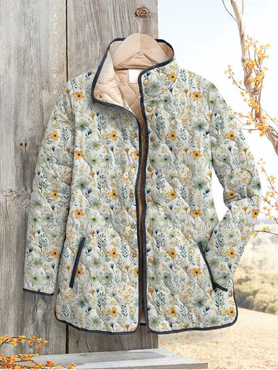 Wunderschöne Floral-Print Steppjacke für Damen