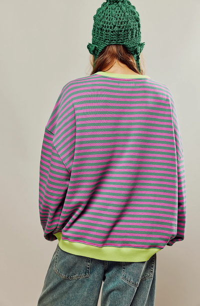 Mana | Gestreifter Oversized Pullover