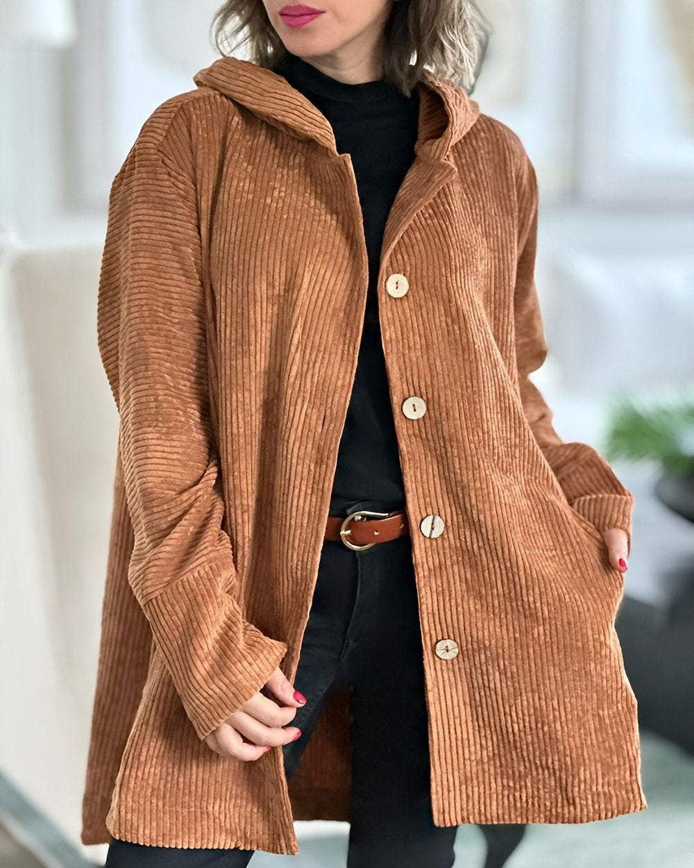 Ibby | Gemütliche Cordjacke mit Kapuze