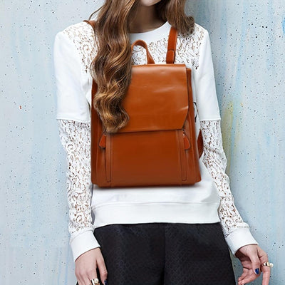 Clara™ | Gepolsterter Leder-Rucksack