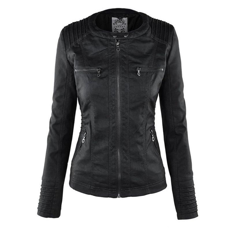 JIMENA - LEDERJACKE MIT KAPUZE