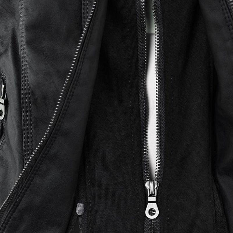 JIMENA - LEDERJACKE MIT KAPUZE