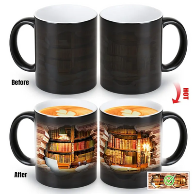 Luna | Magische Bücherregal-Kaffeetasse