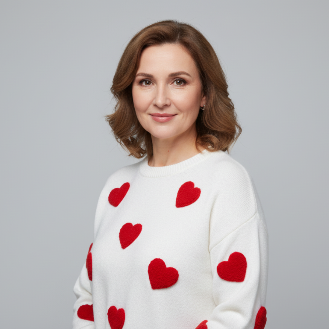 MILU | Baumwollmischung Pullover mit Herzen