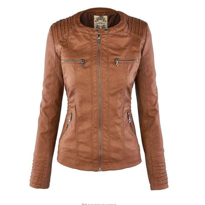 JIMENA - LEDERJACKE MIT KAPUZE