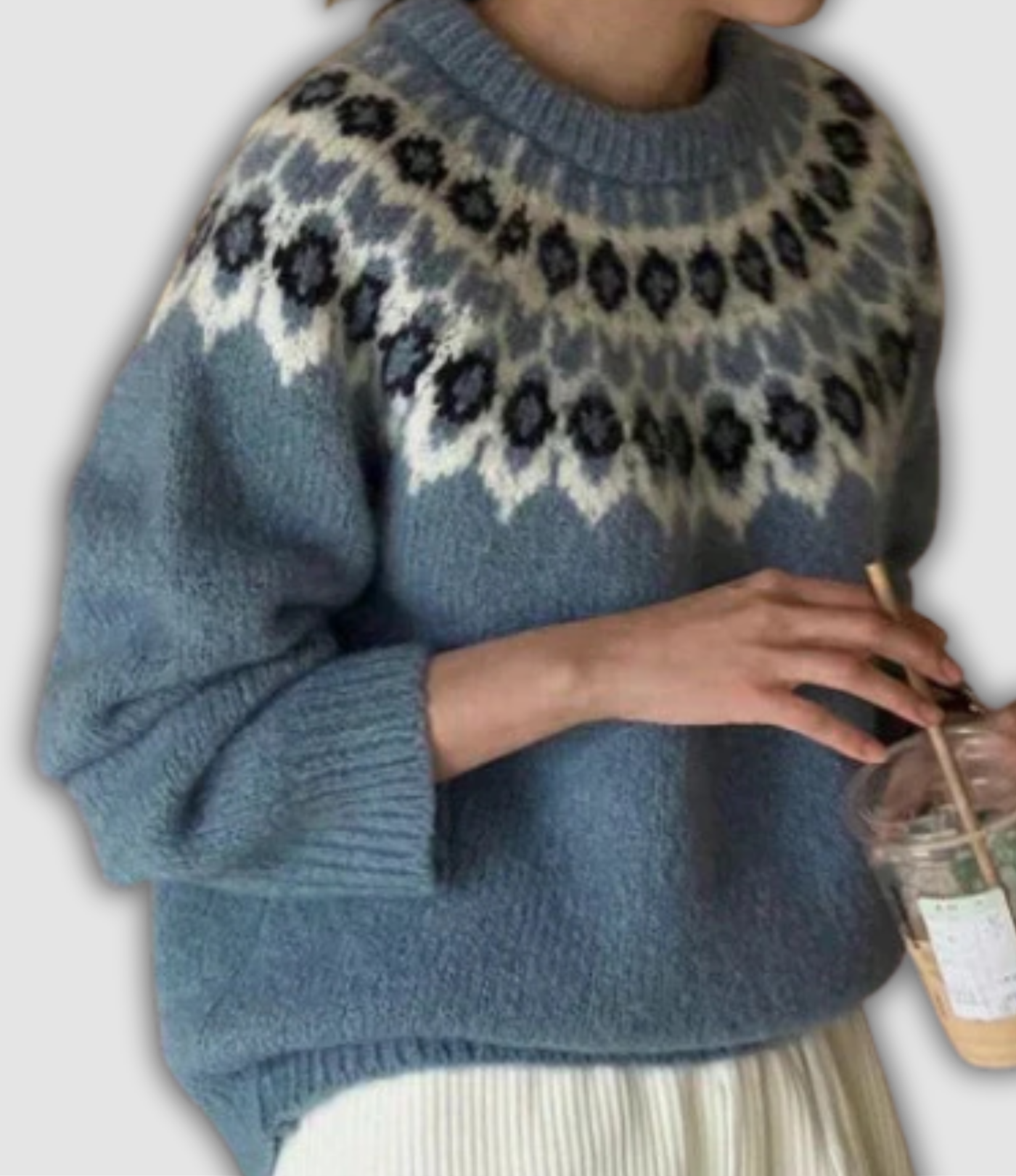 Fenja | Stilvoller Jacquard-Pullover