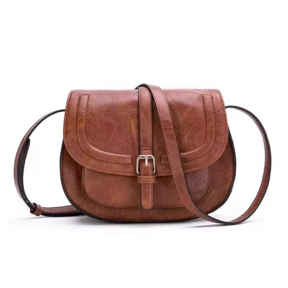 Evelyn™ | Klassischer Faux-Leder Sattel-Rucksack