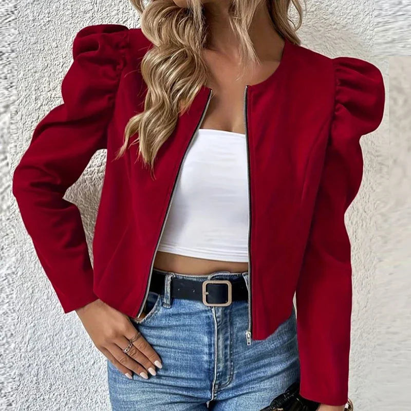 Milava™ | Kurze elegante Jacke mit Puffärmeln
