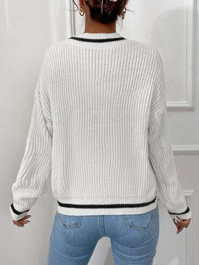 Marina | Gestreifter Waffelstrickpullover