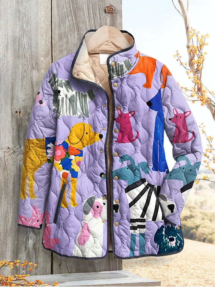 Damen Freizeitjacke mit Hundedruck