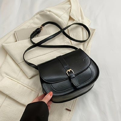 Evelyn™ | Klassischer Faux-Leder Sattel-Rucksack