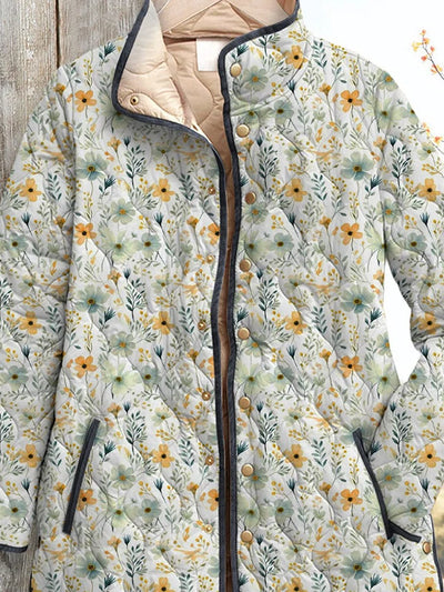 Wunderschöne Floral-Print Steppjacke für Damen